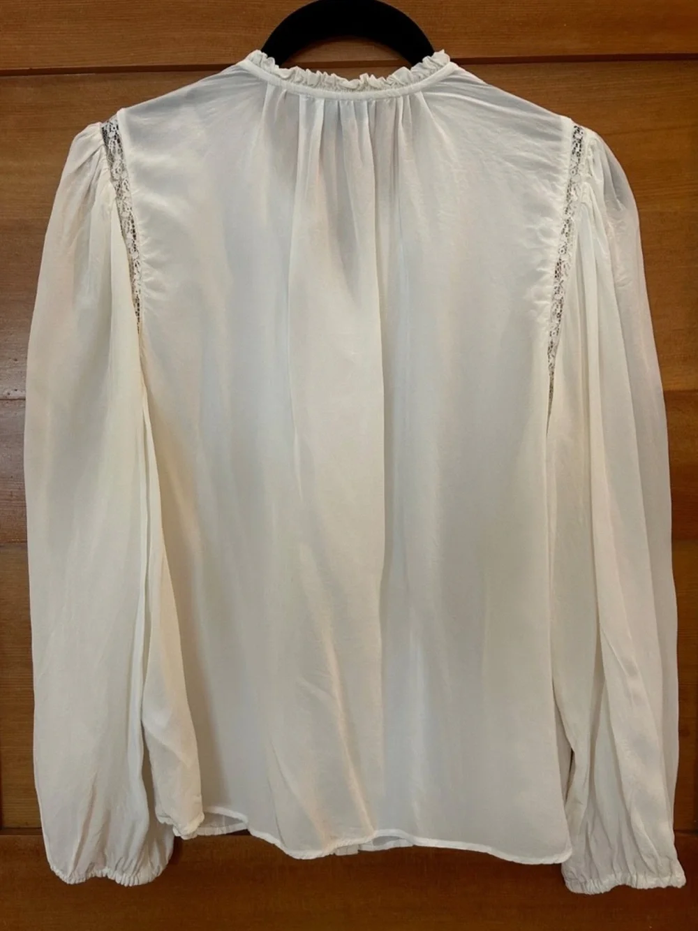 J. CREW Lace-trim Pintuck Top In Crepe De Chine